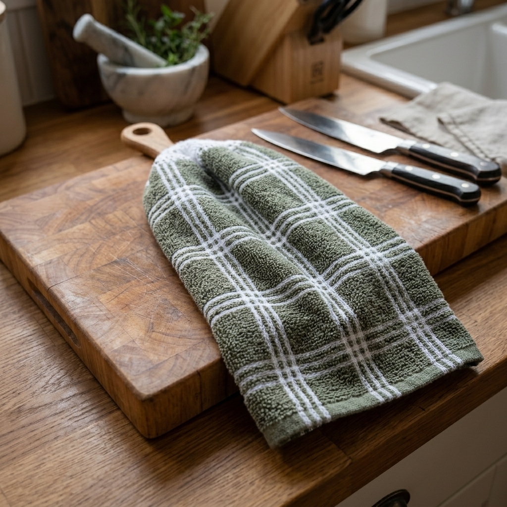 Crochet Top Tea Towel/ Kitchen Hand Towel/Hanging Tea Towel - Image 3
