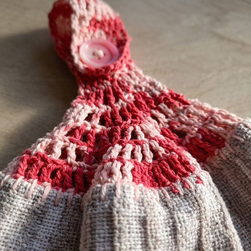 Crochet Top Tea Towel/ Kitchen Hand Towel/Hanging Tea Towel - Image 10