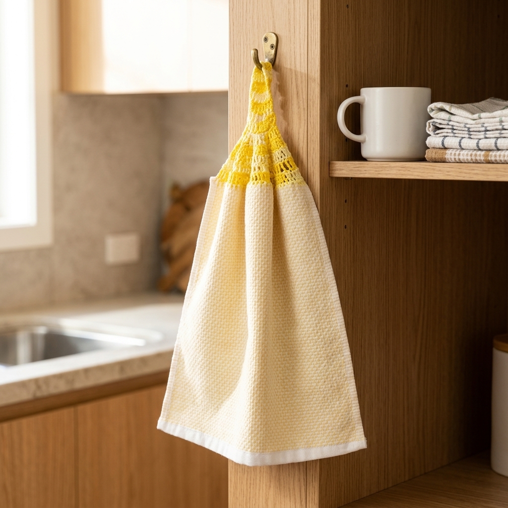 Crochet Top Tea Towel/ Kitchen Hand Towel/Hanging Tea Towel - Image 12