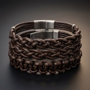 Premium Men's Leather Bracelet | Everyday Journey Collection | Genuine Leather Bracelet | Stainless Steel Clasp | Gift for Husband, Dad or Boyfriend